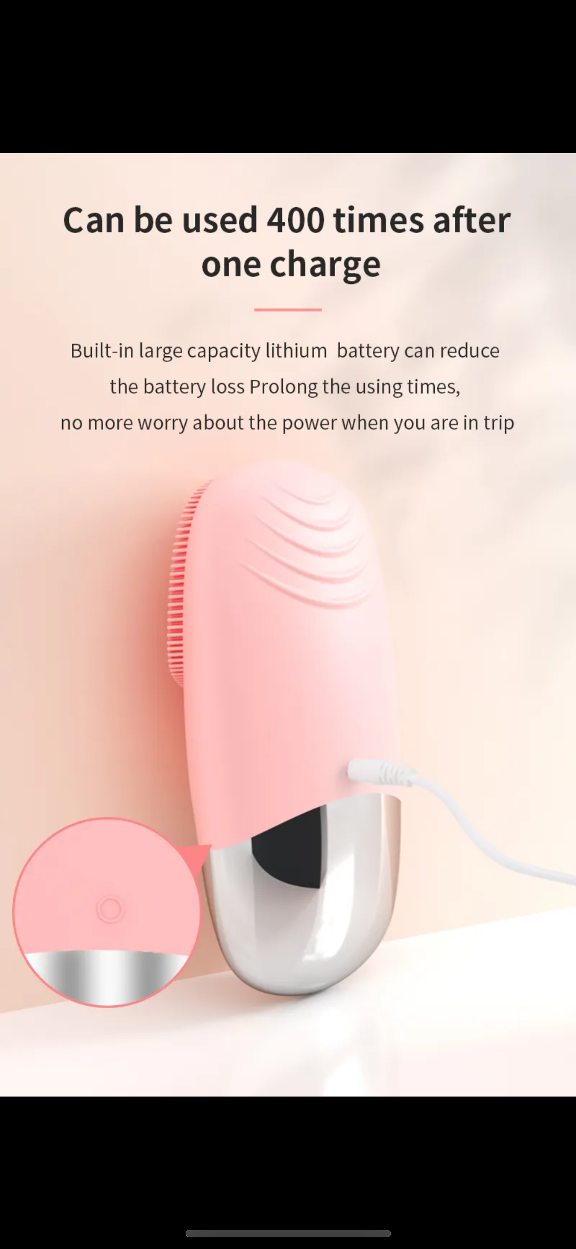 J.founder Sonic Face Cleansing Brush – Mini Silicone, Waterproof & Rechargeable