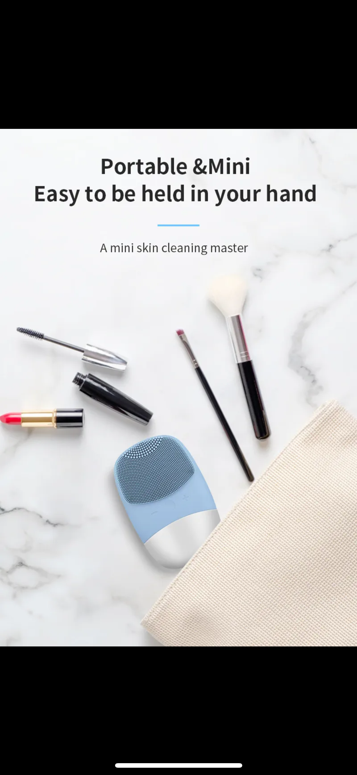J.founder Sonic Face Cleansing Brush – Mini Silicone, Waterproof & Rechargeable
