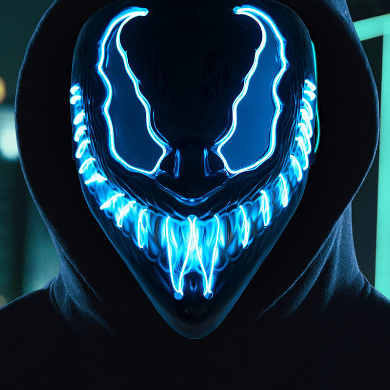 Halloween Horror Venom LED Luminous Mask Prom Party Scary Dress Up Mask Cosplay Play Props