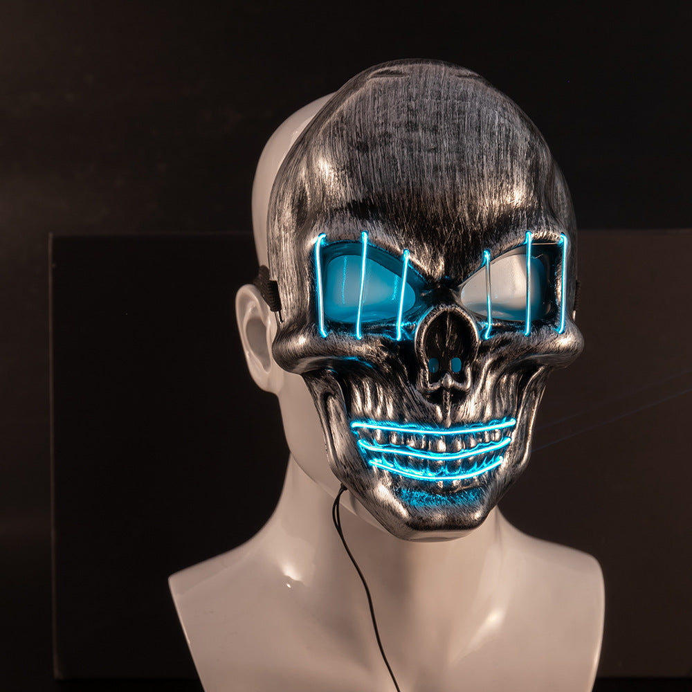 LED Skull & Crossbones Mask – Halloween Horror & Party Glow