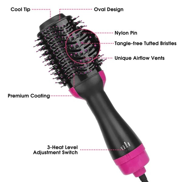 J.founder™ 4-in-1 Hot Air Brush – Hair Dryer, Straightener & Volumizer