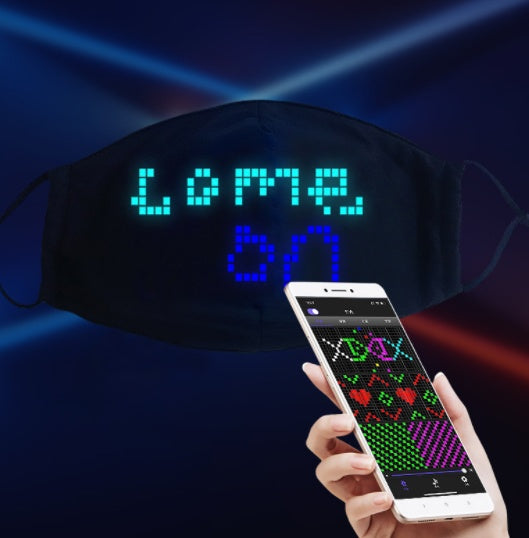 Bluetooth LED Luminous Mask – Customizable via App | Party & Festival Ready