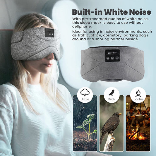 J.founder™ White Noise Bluetooth Sleep Mask – Ultra Comfort for Deep Sleep.  /. قناع النوم الفاخر بتقنية بلوتوث – راحة فاخرة ونوم عميق