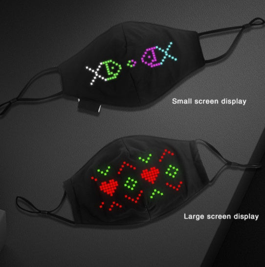 Bluetooth LED Luminous Mask – Customizable via App | Party & Festival Ready