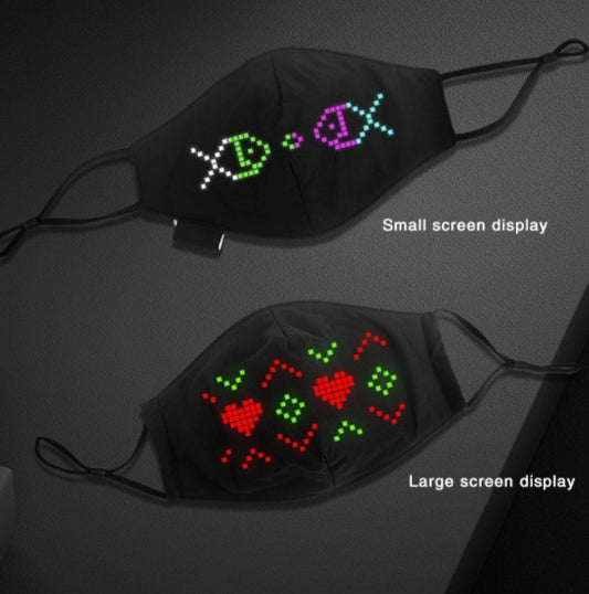 Bluetooth LED Luminous Mask – Customizable via App | Party & Festival Ready