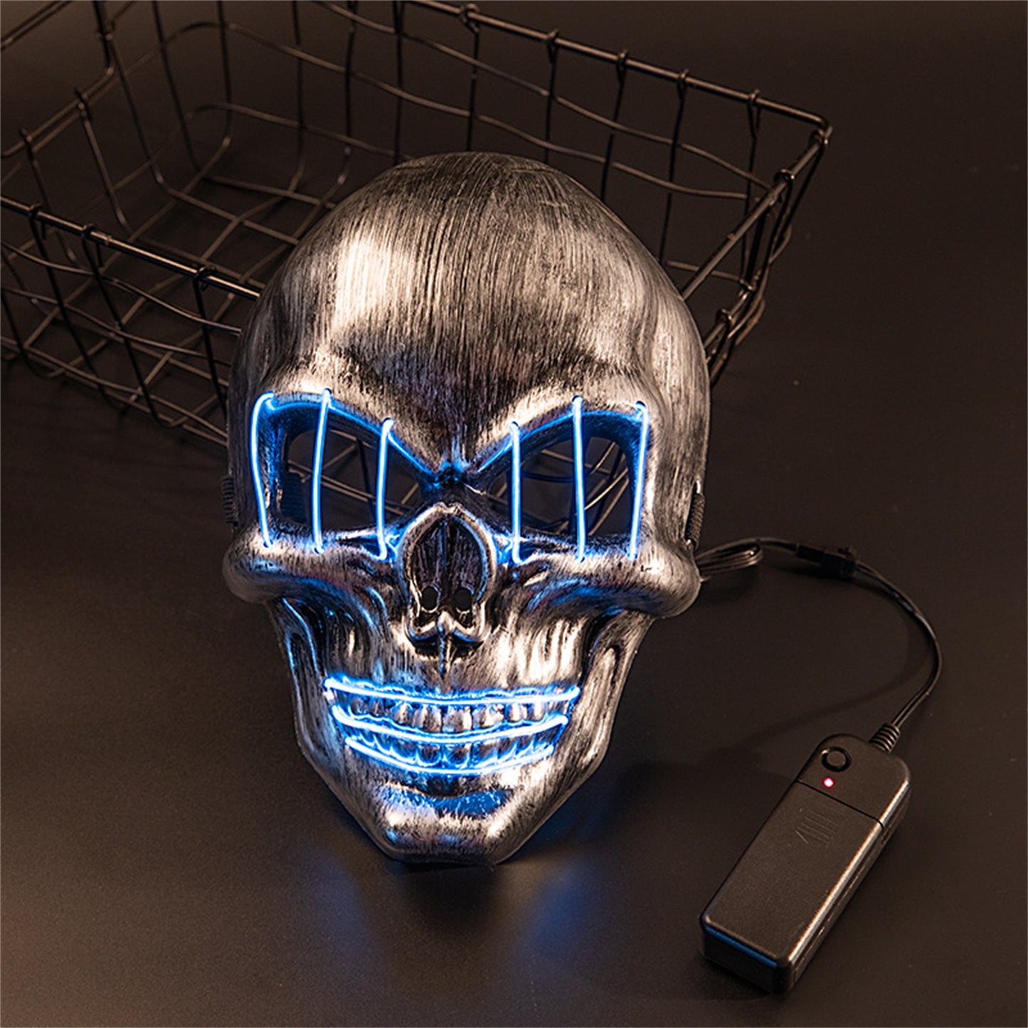 LED Skull & Crossbones Mask – Halloween Horror & Party Glow
