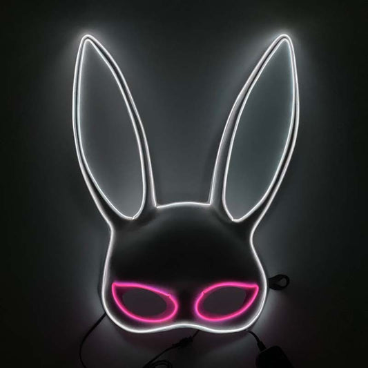 LED Rabbit Mask – Half Face Glowing Cosplay & Halloween
