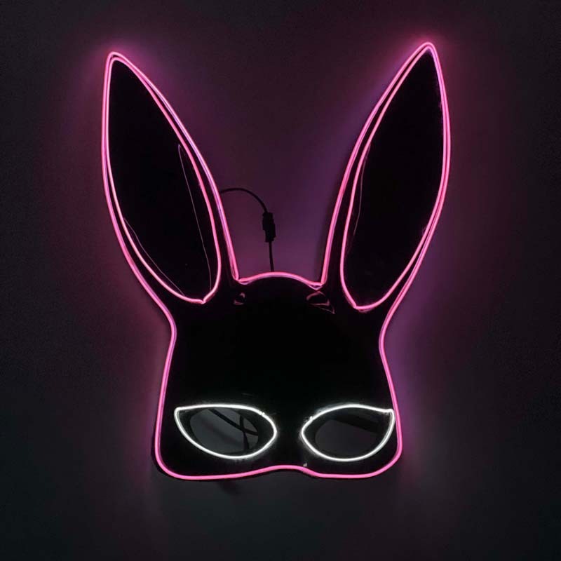 LED Rabbit Mask – Half Face Glowing Cosplay & Halloween