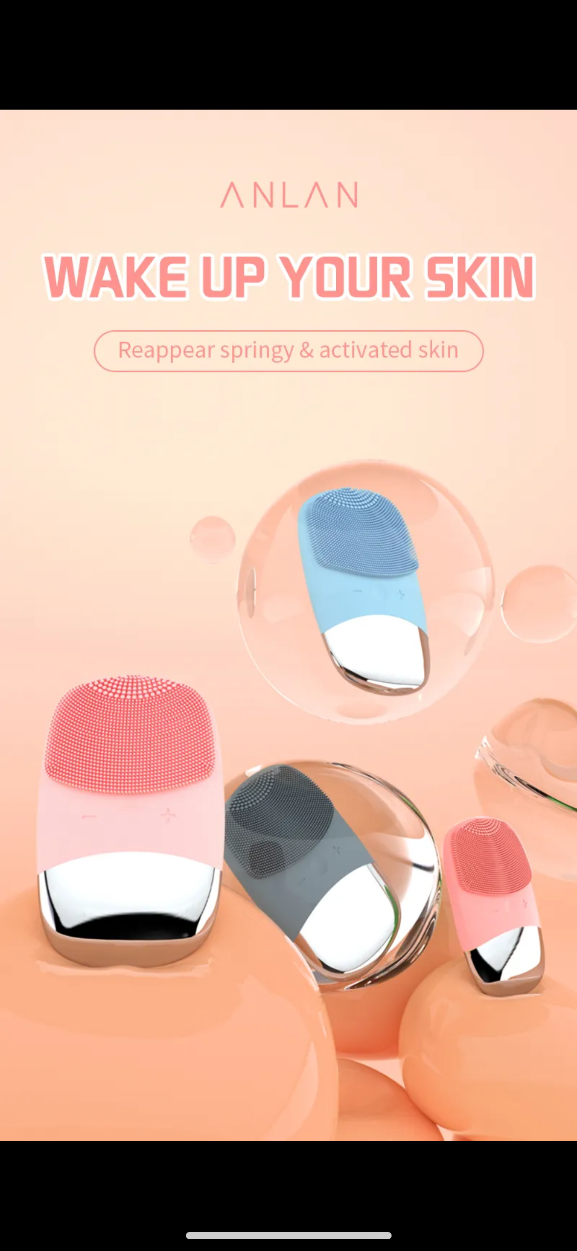 J.founder Sonic Face Cleansing Brush – Mini Silicone, Waterproof & Rechargeable