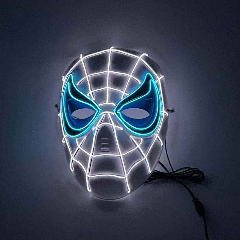 Led Luminous Cold Light El Plastic Spiderman Mask Iron Man Captain America Marvel Party Performance Props