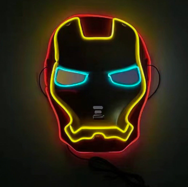 Children&#039;s Halloween Led Luminous Mask Flash Spider El Avengers Cos Alliance Hero Fun Luminous