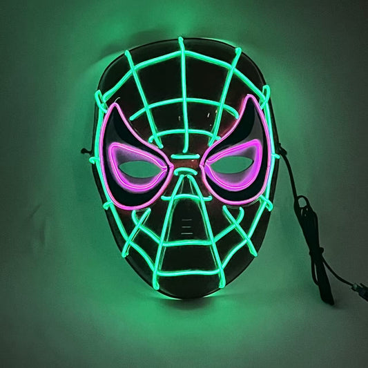 Children&#039;s Halloween Led Luminous Mask Flash Spider El Avengers Cos Alliance Hero Fun Luminous