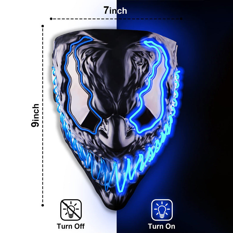 Halloween Horror Venom LED Luminous Mask Prom Party Scary Dress Up Mask Cosplay Play Props