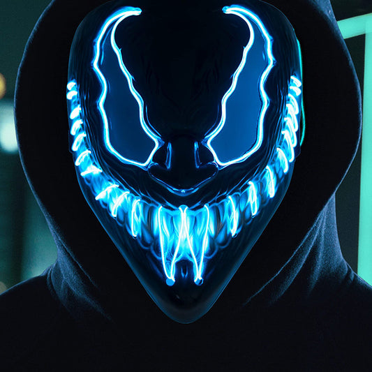 Halloween Horror Venom LED Luminous Mask Prom Party Scary Dress Up Mask Cosplay Play Props