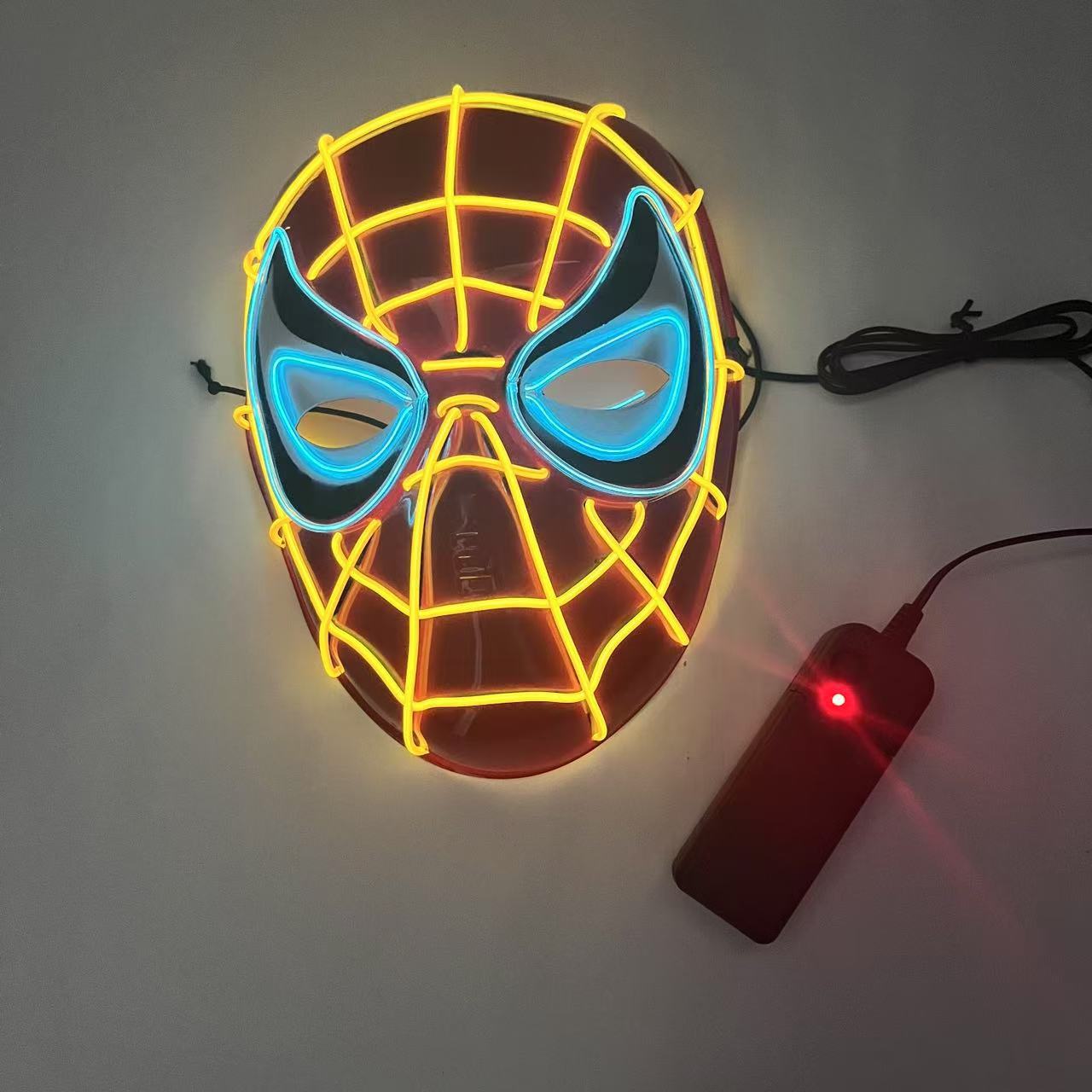 Children&#039;s Halloween Led Luminous Mask Flash Spider El Avengers Cos Alliance Hero Fun Luminous