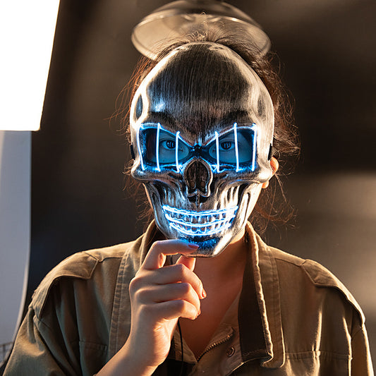 LED Skull & Crossbones Mask – Halloween Horror & Party Glow